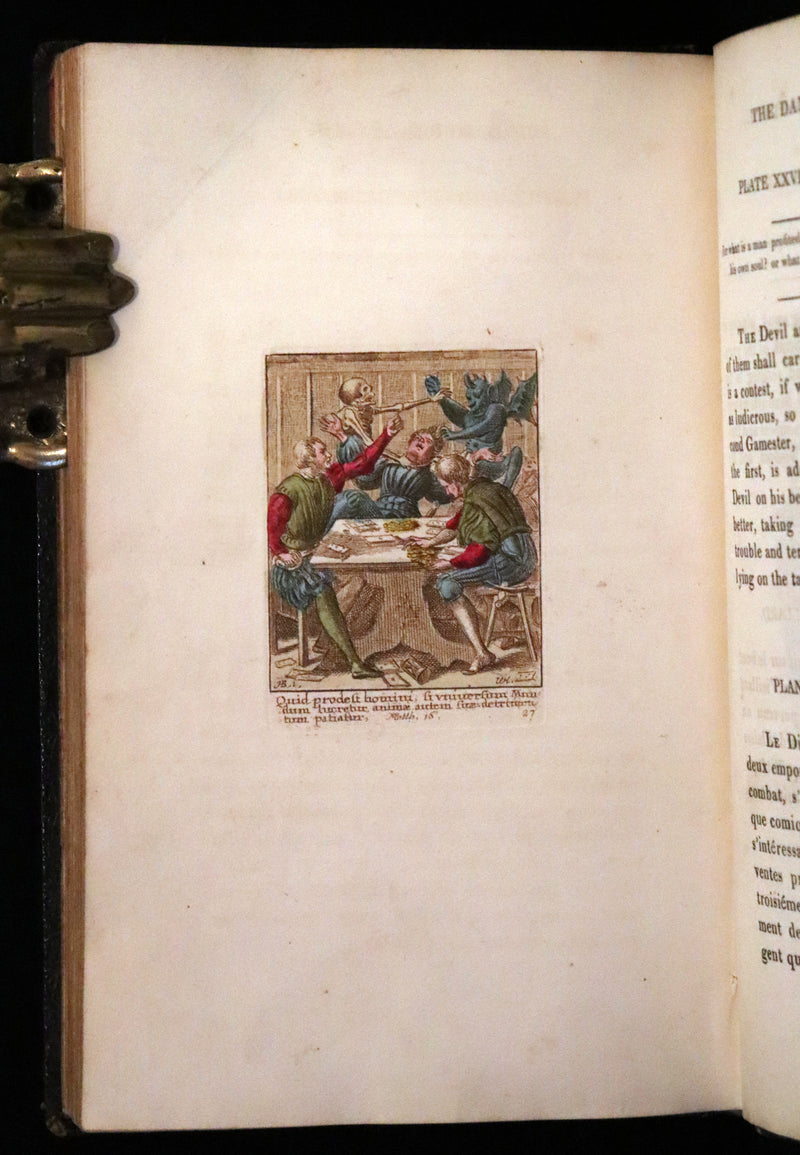 1816 Scarce Book -The Dance of Death, Danse Macabre by Hans Holbein, Color illustrated.