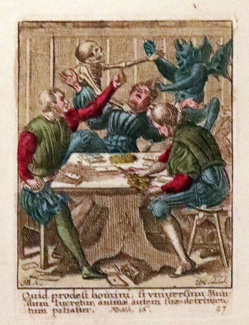 1816 Scarce Book -The Dance of Death, Danse Macabre by Hans Holbein, Color illustrated.