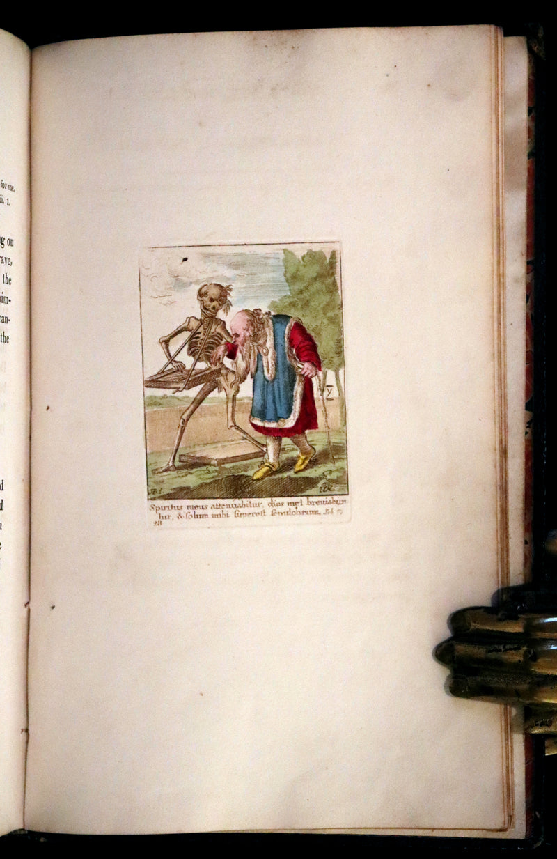 1816 Scarce Book -The Dance of Death, Danse Macabre by Hans Holbein, Color illustrated.