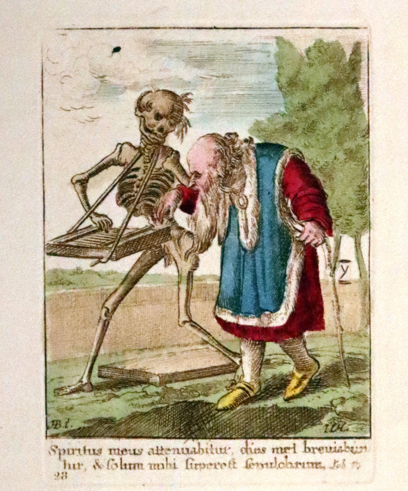 1816 Scarce Book -The Dance of Death, Danse Macabre by Hans Holbein, Color illustrated.