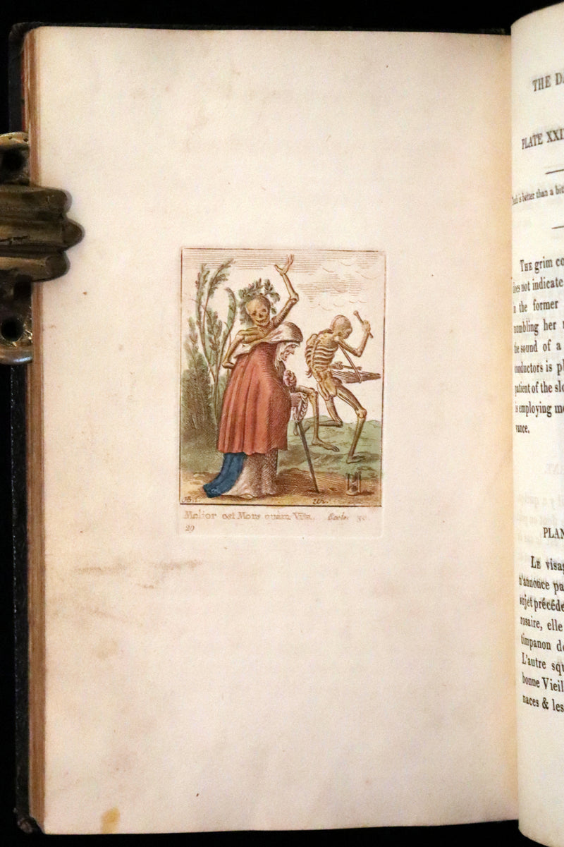 1816 Scarce Book -The Dance of Death, Danse Macabre by Hans Holbein, Color illustrated.