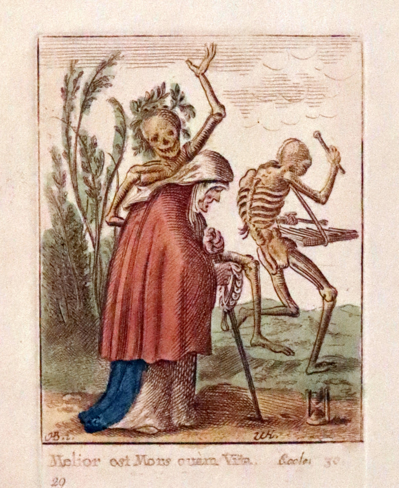 1816 Scarce Book -The Dance of Death, Danse Macabre by Hans Holbein, Color illustrated.