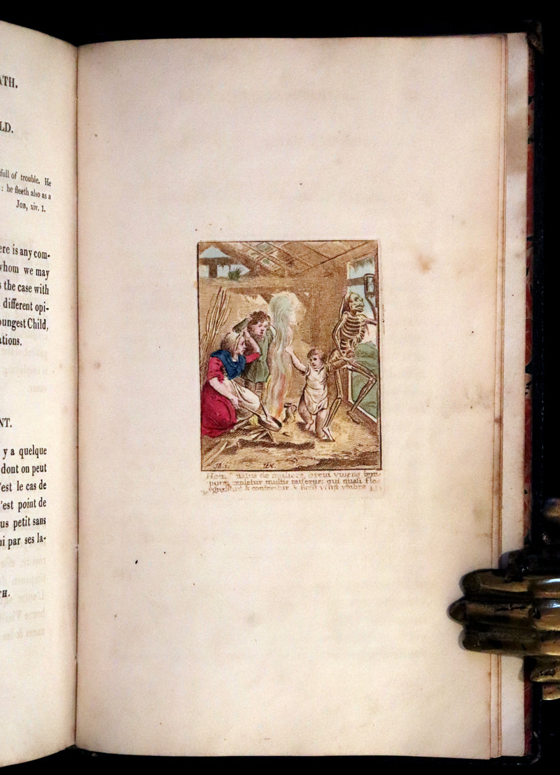 1816 Scarce Book -The Dance of Death, Danse Macabre by Hans Holbein, Color illustrated.