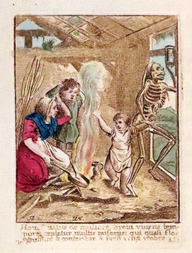 1816 Scarce Book -The Dance of Death, Danse Macabre by Hans Holbein, Color illustrated.