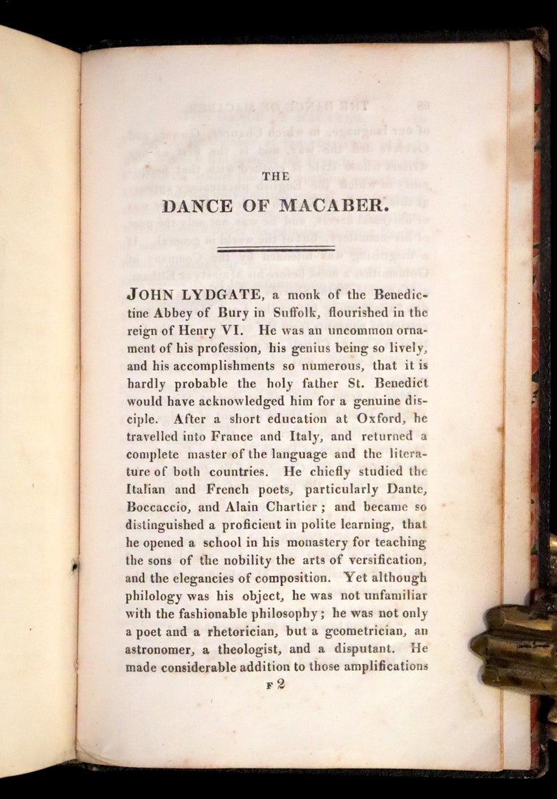 1816 Scarce Book -The Dance of Death, Danse Macabre by Hans Holbein, Color illustrated.