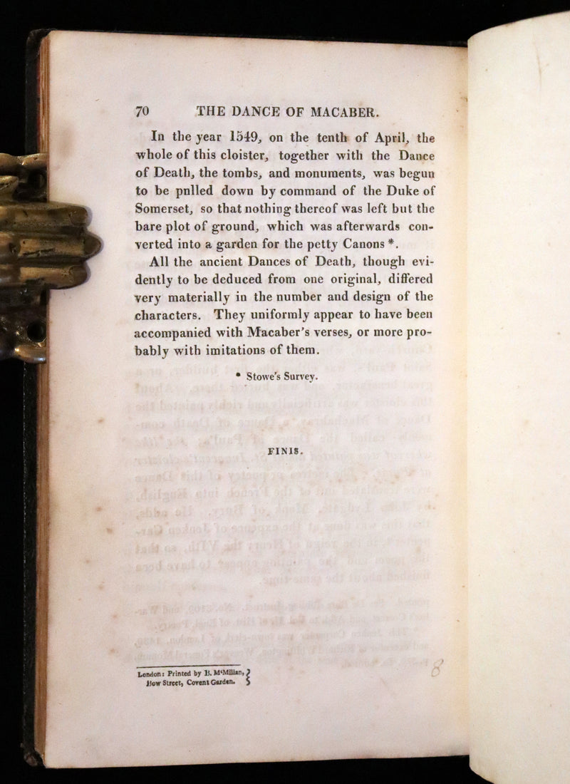 1816 Scarce Book -The Dance of Death, Danse Macabre by Hans Holbein, Color illustrated.