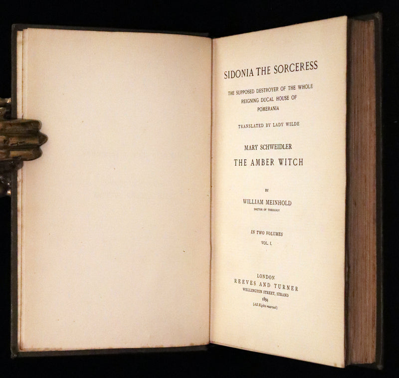 1894 Rare Book set - Sidonia the Sorceress and Mary Schweidler, The Amber Witch.