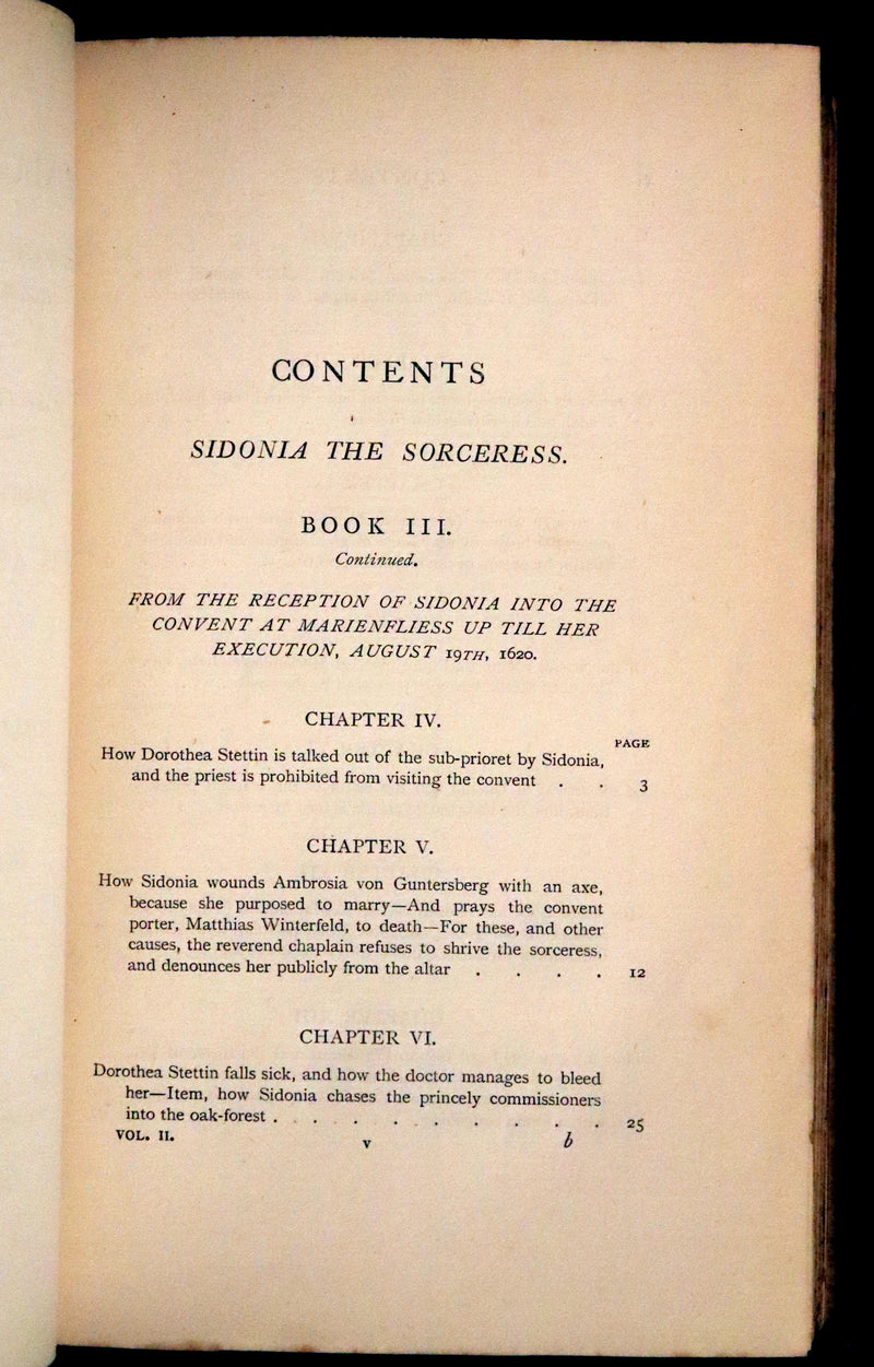 1894 Rare Book set - Sidonia the Sorceress and Mary Schweidler, The Amber Witch.