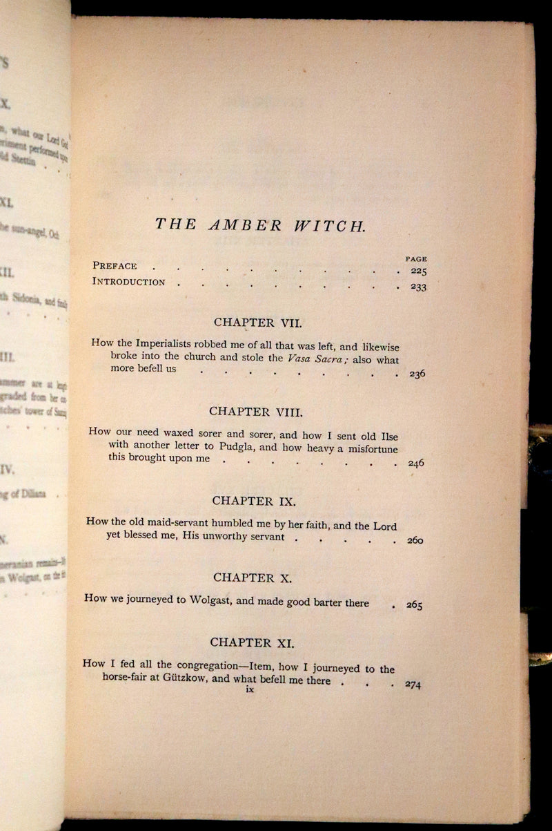 1894 Rare Book set - Sidonia the Sorceress and Mary Schweidler, The Amber Witch.