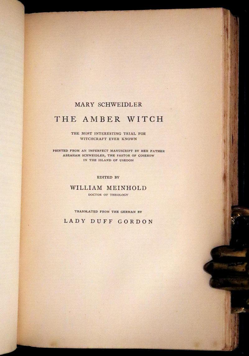 1894 Rare Book set - Sidonia the Sorceress and Mary Schweidler, The Amber Witch.