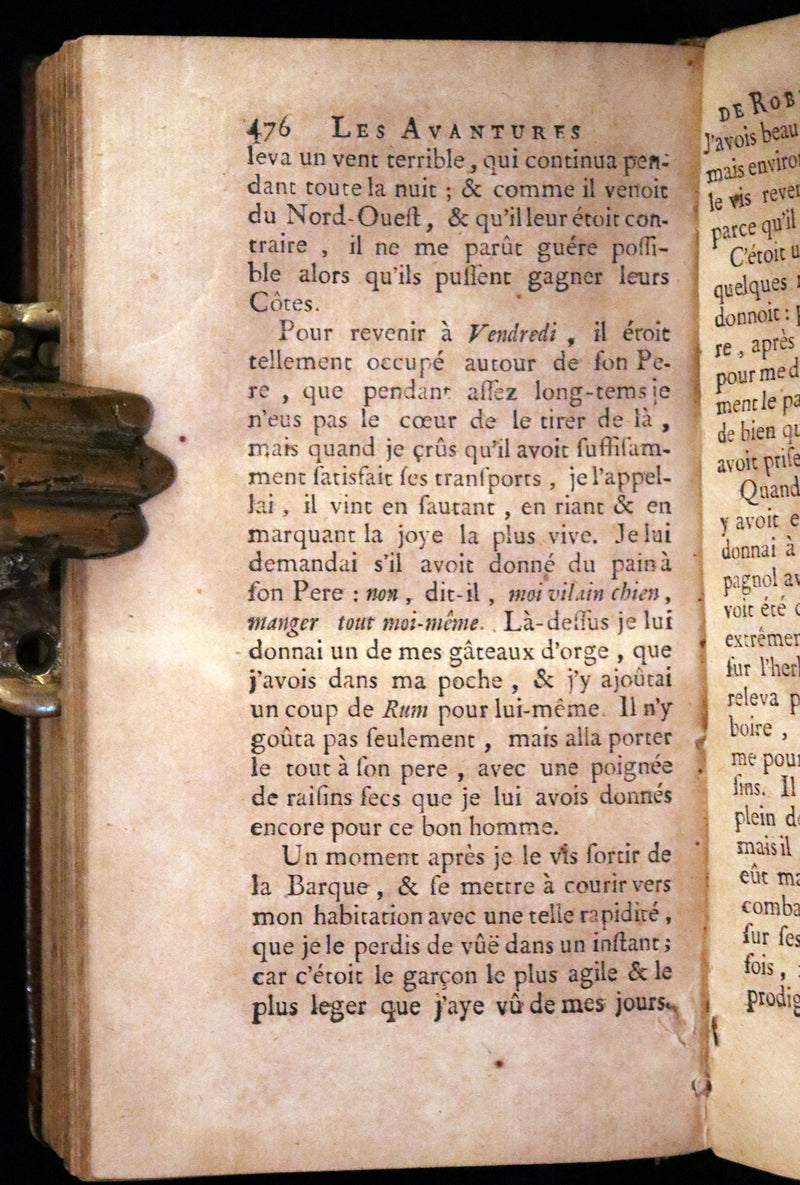 1751 Scarce French Book set - Robinson Crusoe, La vie et les avantures surprenantes de Robinson Crusoe.