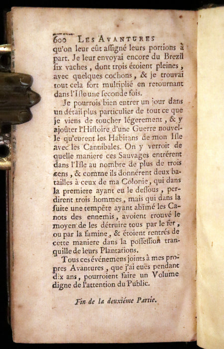 1751 Scarce French Book set - Robinson Crusoe, La vie et les avantures surprenantes de Robinson Crusoe.