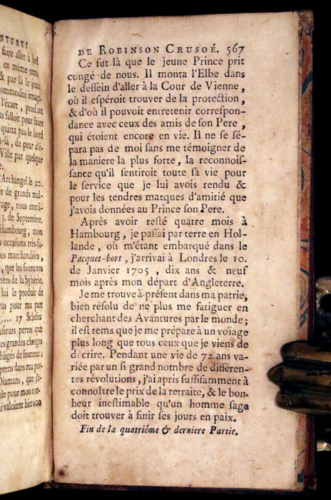 1751 Scarce French Book set - Robinson Crusoe, La vie et les avantures surprenantes de Robinson Crusoe.