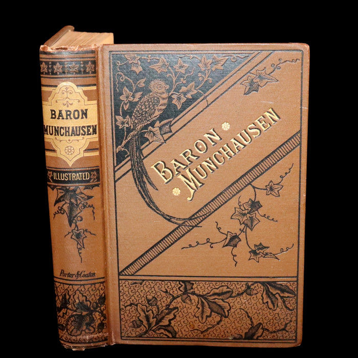 1880 Rare Book - The Travels and Surprising Adventures of Baron Munchausen Illustrated by Crowquill.