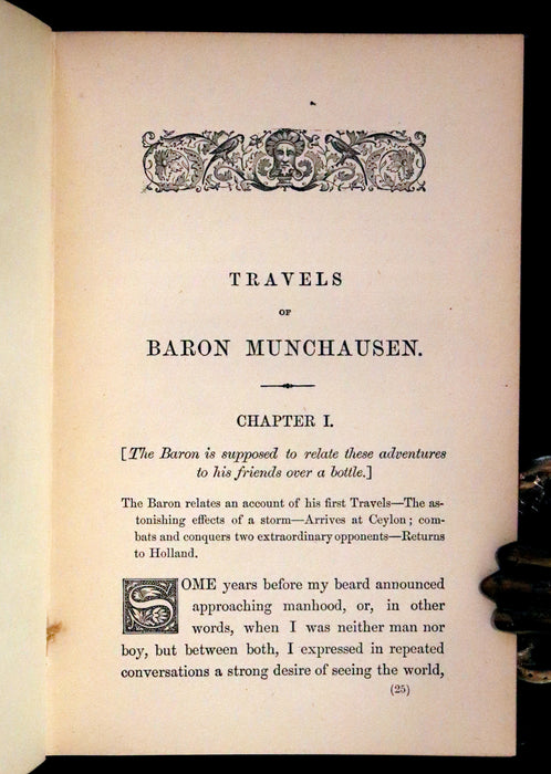 1880 Rare Book - The Travels and Surprising Adventures of Baron Munchausen Illustrated by Crowquill.