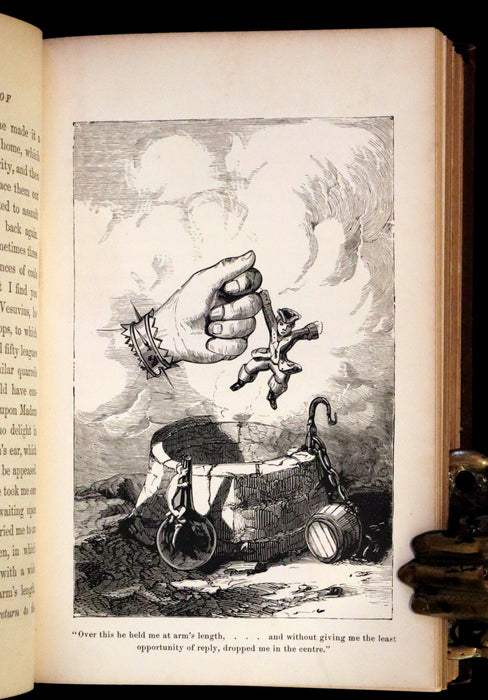 1880 Rare Book - The Travels and Surprising Adventures of Baron Munchausen Illustrated by Crowquill.