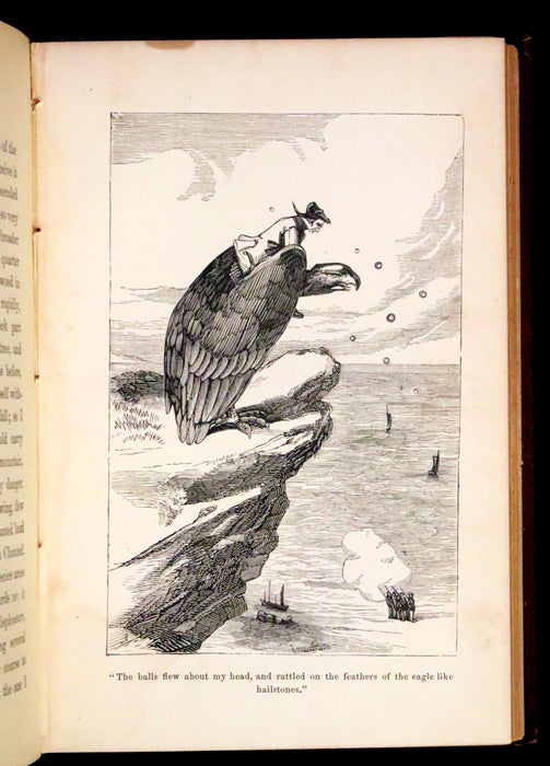 1880 Rare Book - The Travels and Surprising Adventures of Baron Munchausen Illustrated by Crowquill.