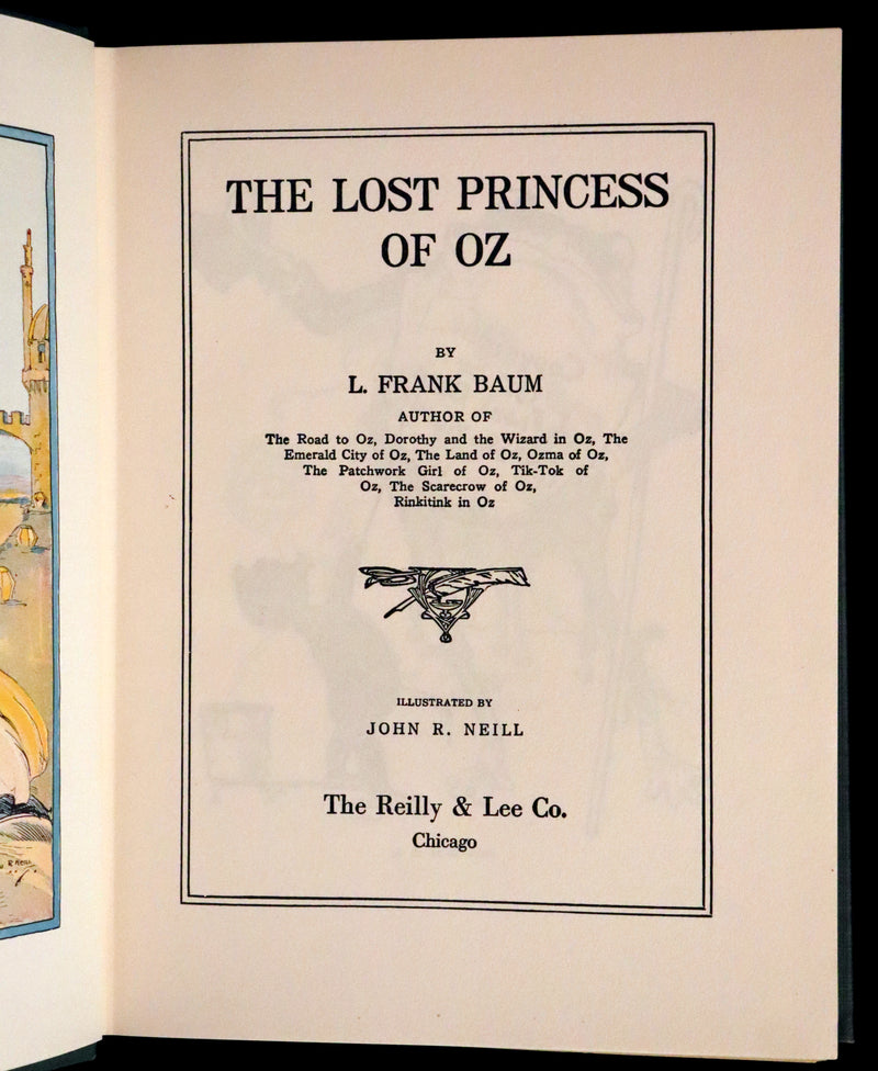 1917 Rare Oz Book - The Lost Princess of Oz by L. Frank Baum, Illustrated by JNO R. Neill.