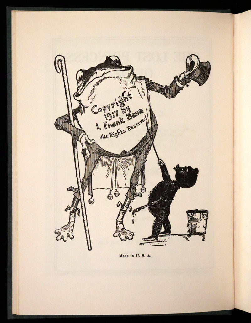 1917 Rare Oz Book - The Lost Princess of Oz by L. Frank Baum, Illustrated by JNO R. Neill.