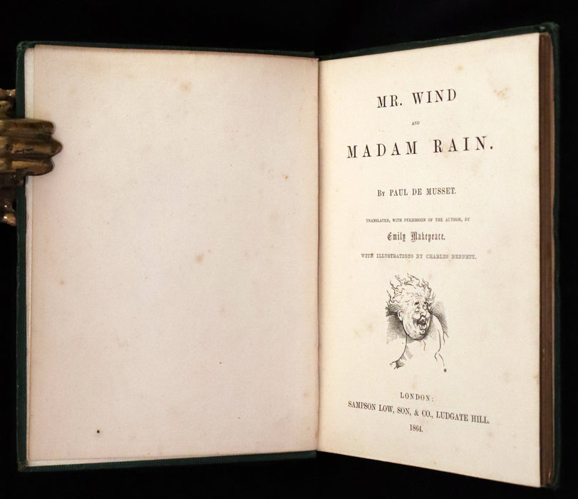 1864 Rare First Edition - Mr. Wind and Madam Rain by Paul de Musset, illustrated by Charles H. Bennett.