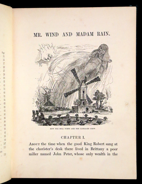 1864 Rare First Edition - Mr. Wind and Madam Rain by Paul de Musset, illustrated by Charles H. Bennett.