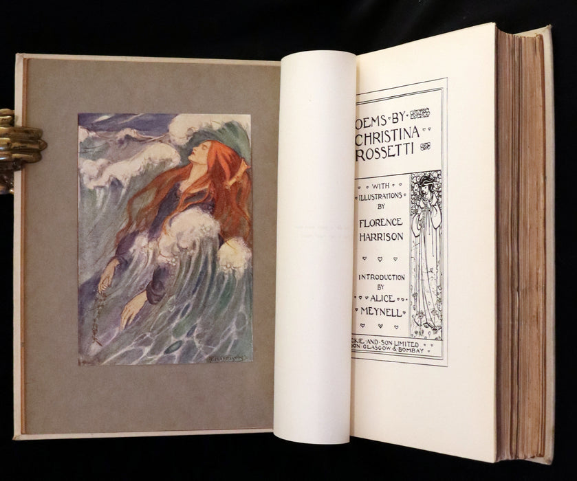 1910 Rare First Edition - Poems by Christina Rossetti Illustrated by Pre-Raphaelite Florence Harrison.