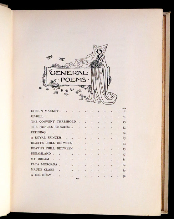 1910 Rare First Edition - Poems by Christina Rossetti Illustrated by Pre-Raphaelite Florence Harrison.