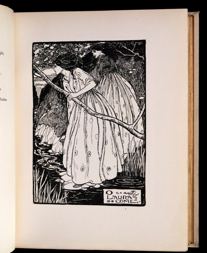 1910 Rare First Edition - Poems by Christina Rossetti Illustrated by Pre-Raphaelite Florence Harrison.