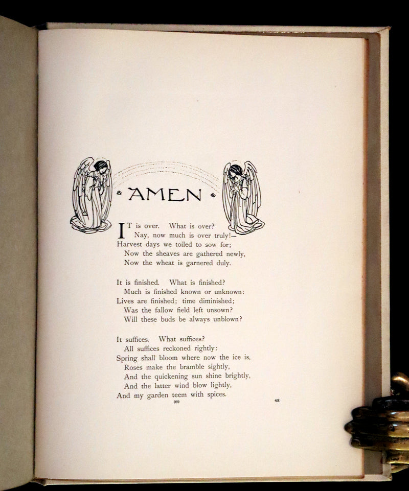 1910 Rare First Edition - Poems by Christina Rossetti Illustrated by Pre-Raphaelite Florence Harrison.