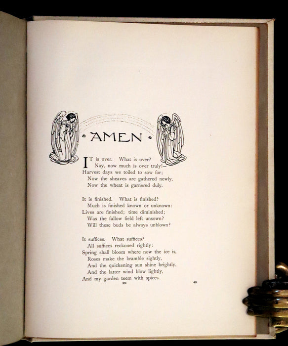 1910 Rare First Edition - Poems by Christina Rossetti Illustrated by Pre-Raphaelite Florence Harrison.