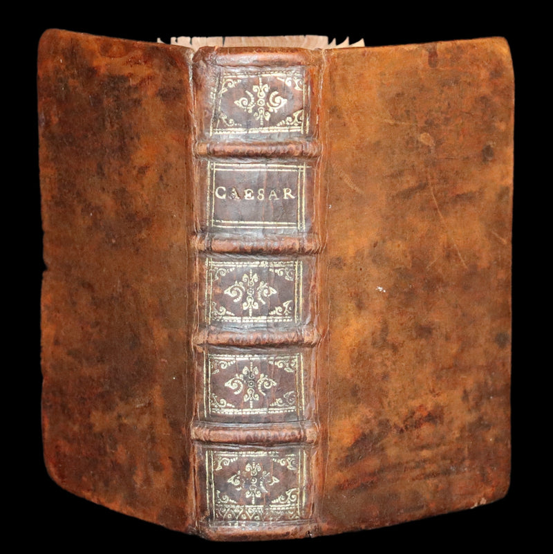 1664 Rare vellum Latin Book - Works of Julius Caesar, The Gallic War, Civil War, ... with Maps.