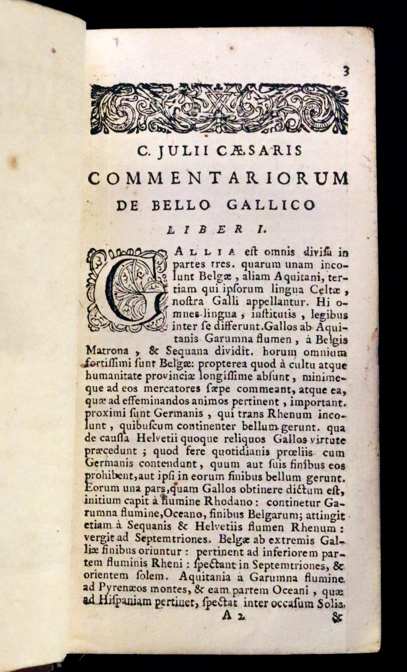 1664 Rare vellum Latin Book - Works of Julius Caesar, The Gallic War, Civil War, ... with Maps.