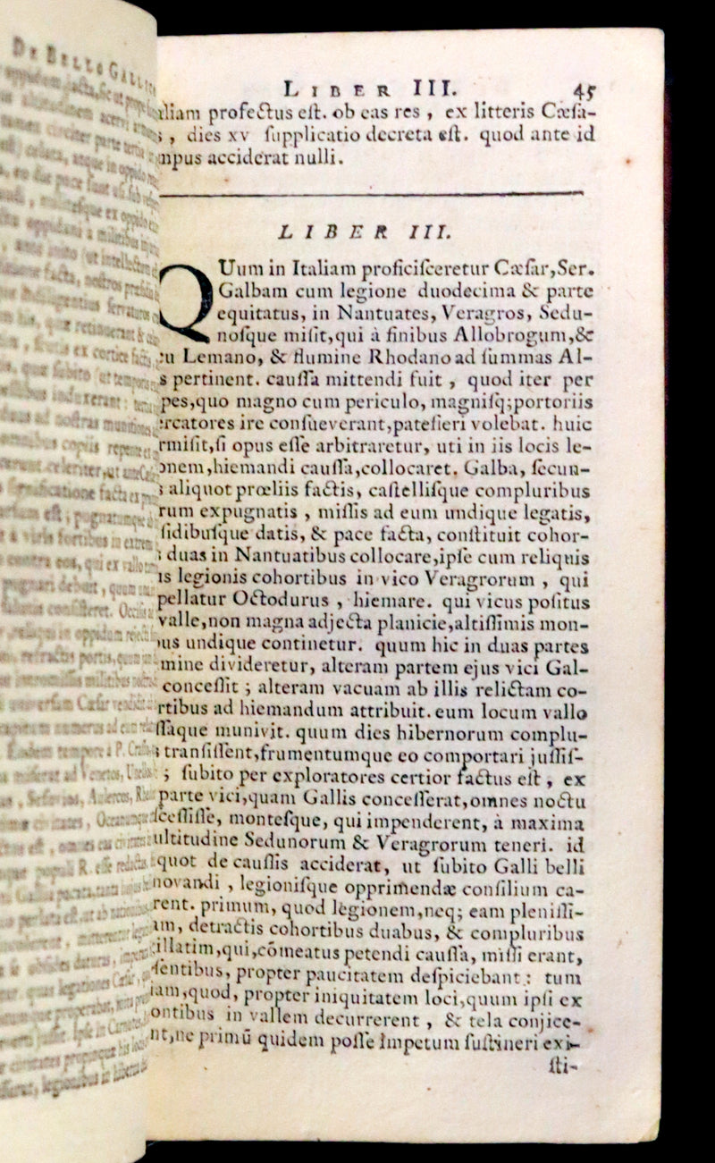 1664 Rare vellum Latin Book - Works of Julius Caesar, The Gallic War, Civil War, ... with Maps.