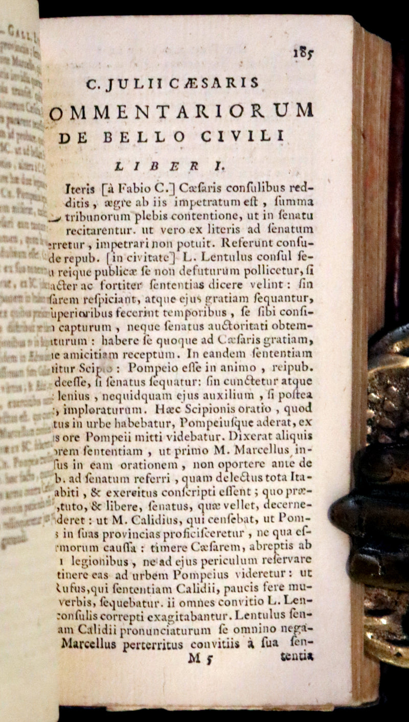1664 Rare vellum Latin Book - Works of Julius Caesar, The Gallic War, Civil War, ... with Maps.