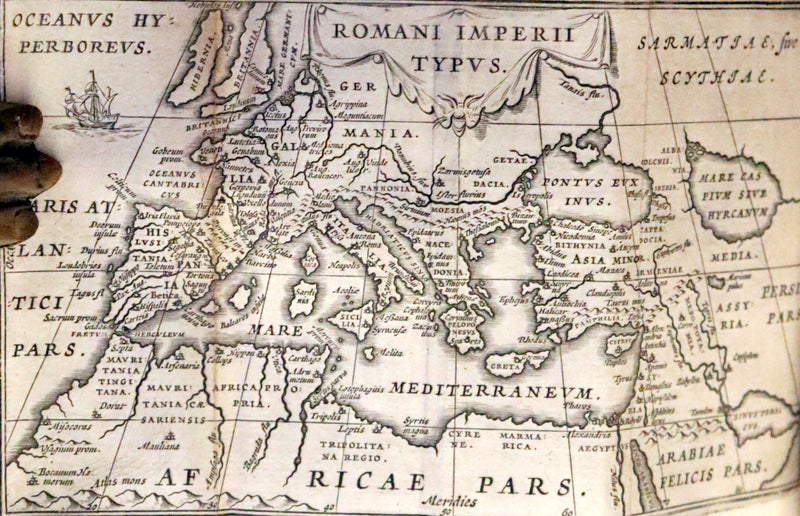 1664 Rare vellum Latin Book - Works of Julius Caesar, The Gallic War, Civil War, ... with Maps.