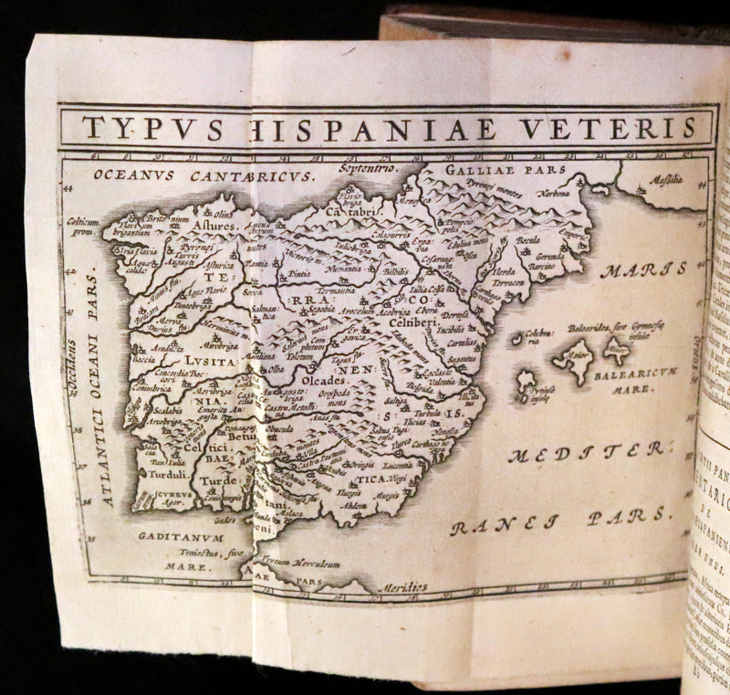 1664 Rare vellum Latin Book - Works of Julius Caesar, The Gallic War, Civil War, ... with Maps.