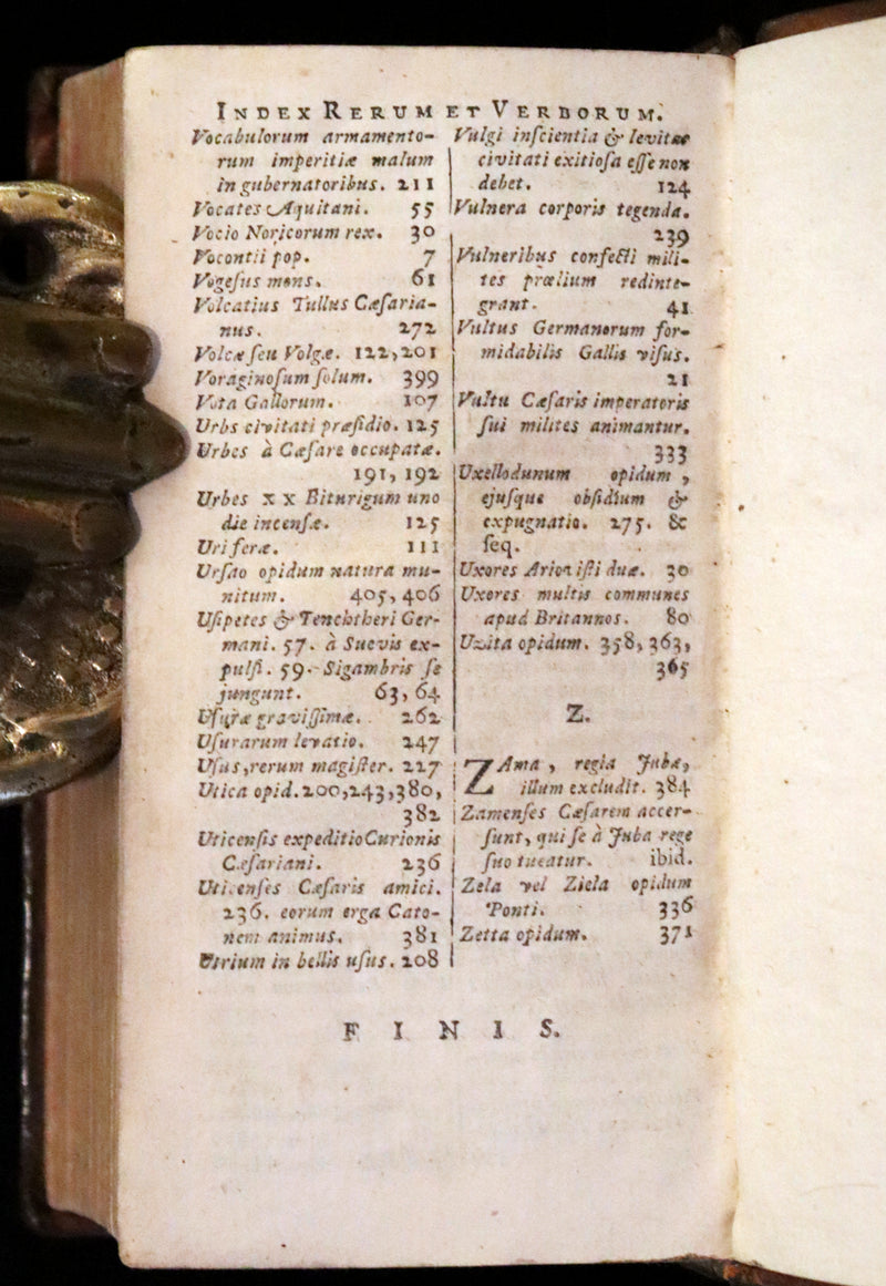 1664 Rare vellum Latin Book - Works of Julius Caesar, The Gallic War, Civil War, ... with Maps.