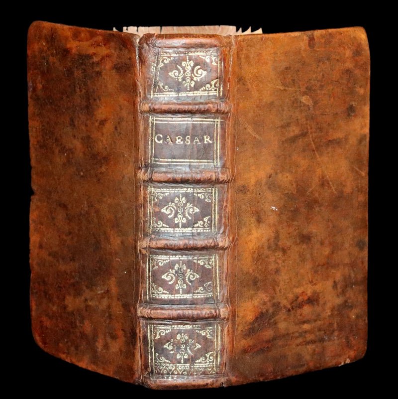 1664 Rare vellum Latin Book - Works of Julius Caesar, The Gallic War, Civil War, ... with Maps.