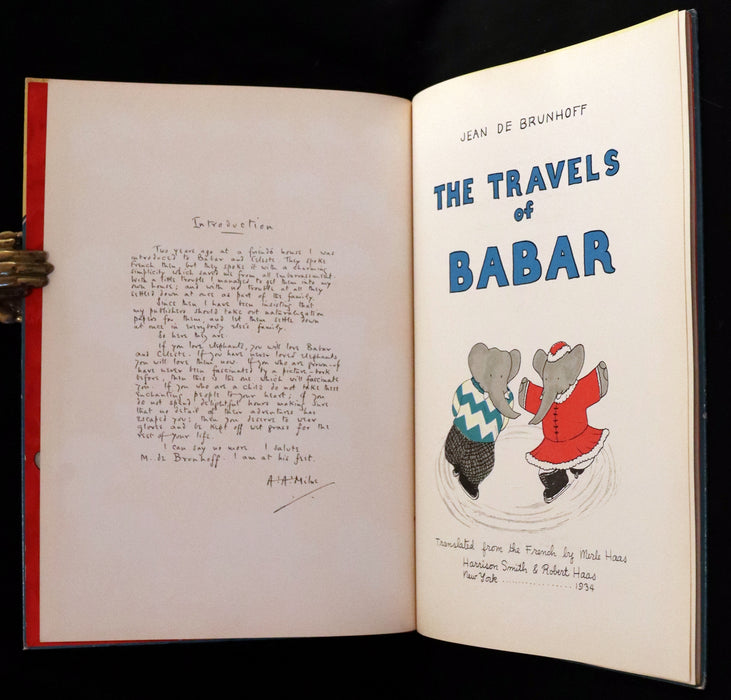 1934 First English Edition - The Travels of Babar by Jean de Brunhoff.