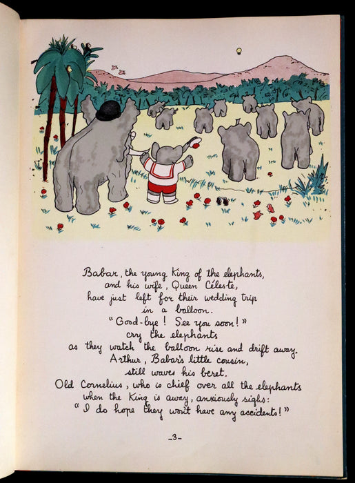 1934 First English Edition - The Travels of Babar by Jean de Brunhoff.