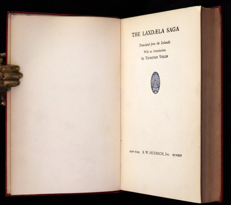 1925 First US Edition - Laxdaela Saga, 13th Century Icelandic Saga Translated by Thorstein Veblen.