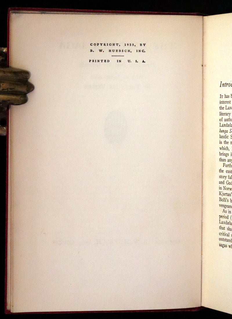 1925 First US Edition - Laxdaela Saga, 13th Century Icelandic Saga Translated by Thorstein Veblen.