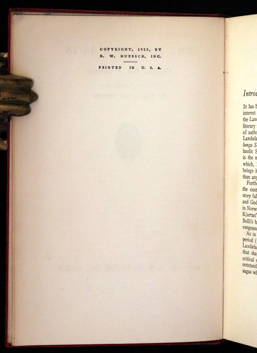 1925 First US Edition - Laxdaela Saga, 13th Century Icelandic Saga Translated by Thorstein Veblen.