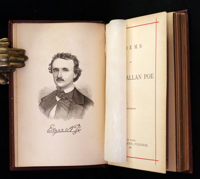 1881 Rare Book - Poems of Edgar Allan Poe including The Raven, Lenore, Ulalume,...