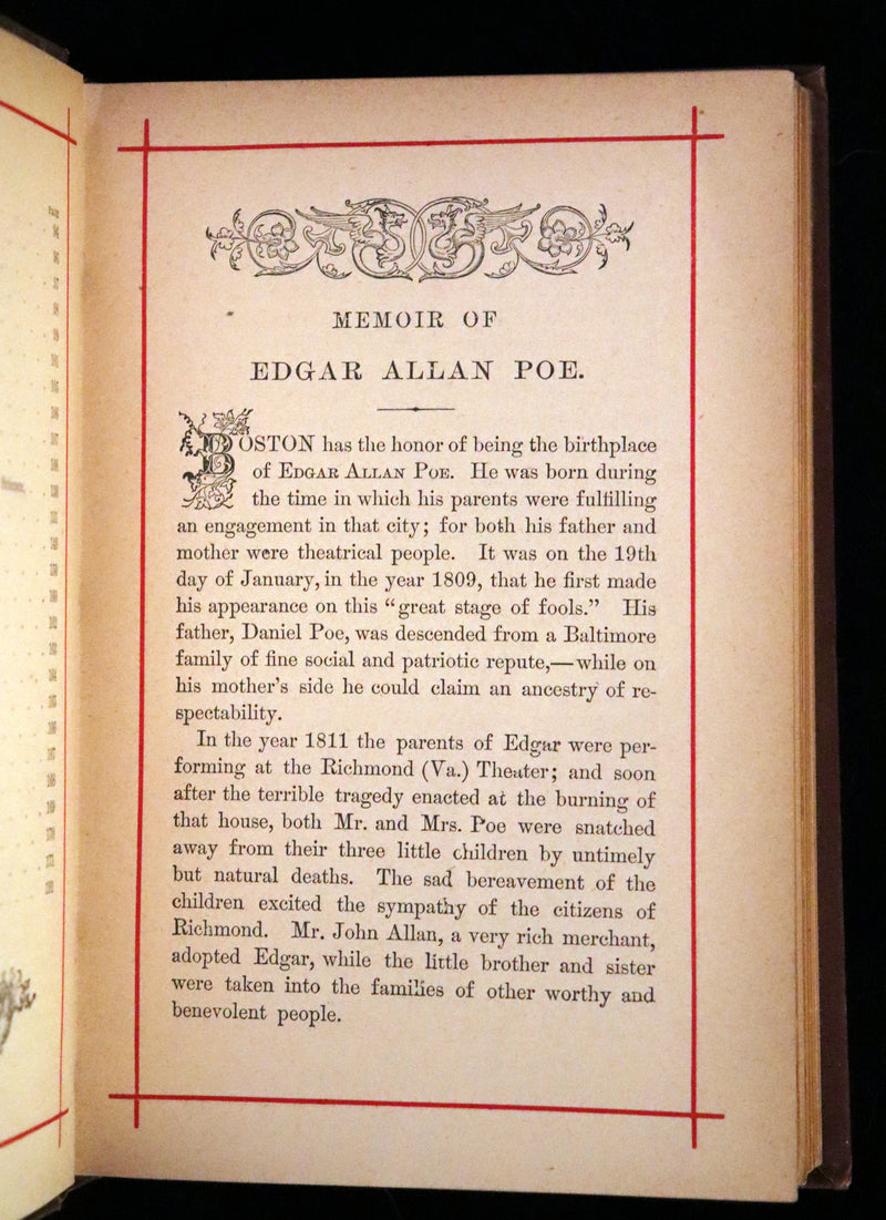 1881 Rare Book - Poems of Edgar Allan Poe including The Raven, Lenore, Ulalume,...