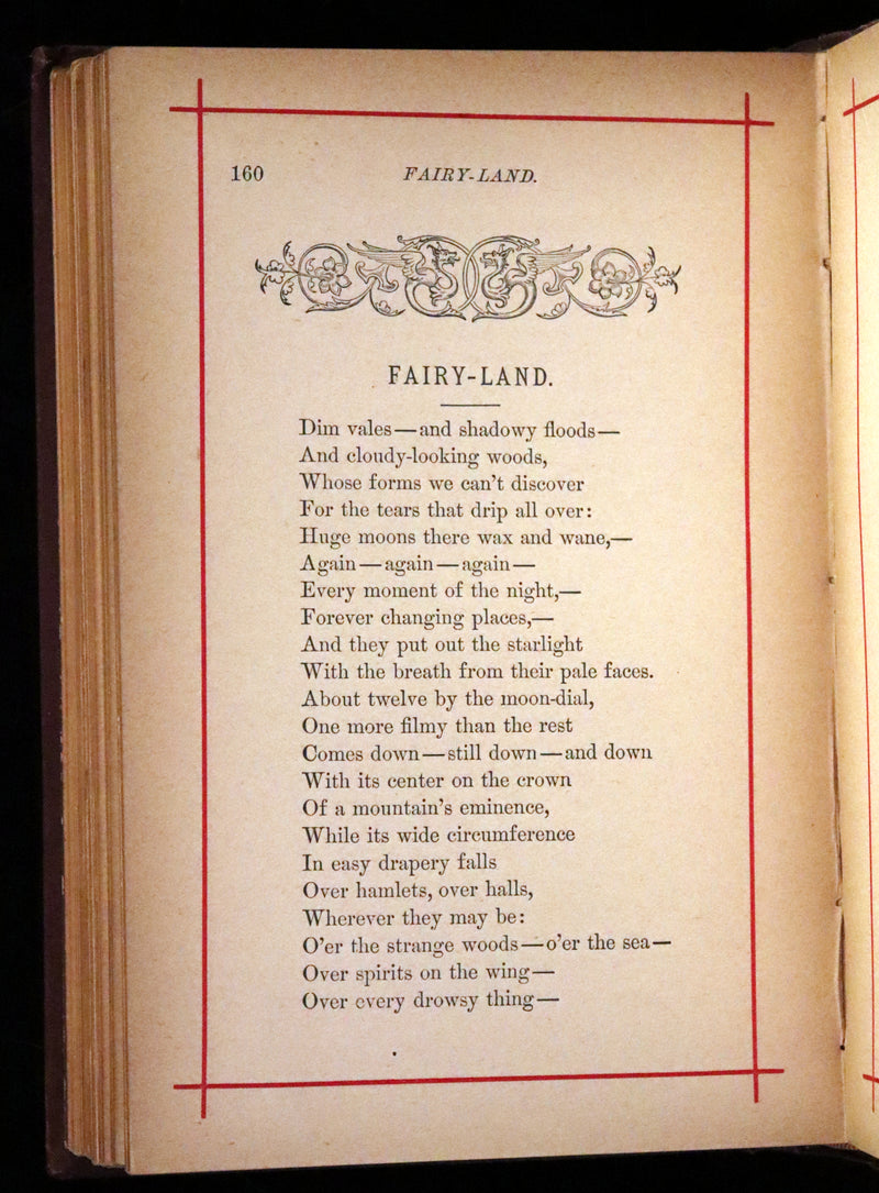 1881 Rare Book - Poems of Edgar Allan Poe including The Raven, Lenore, Ulalume,...