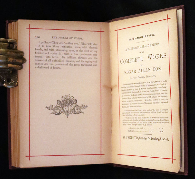 1881 Rare Book - Poems of Edgar Allan Poe including The Raven, Lenore, Ulalume,...