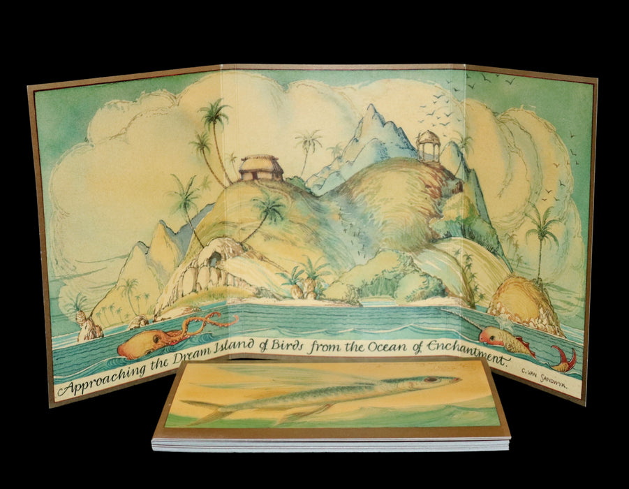 1995 Scarce First Edition - Sketches from the Dream Island of Birds, postcard set by Charles van Sandwyk.