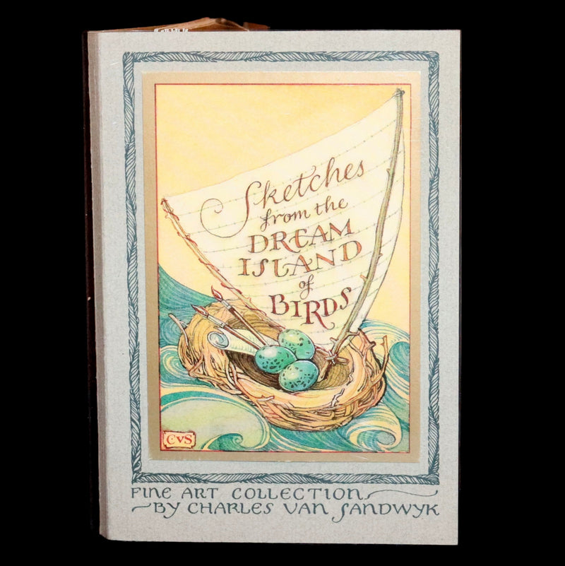 1995 Scarce First Edition - Sketches from the Dream Island of Birds, postcard set by Charles van Sandwyk.