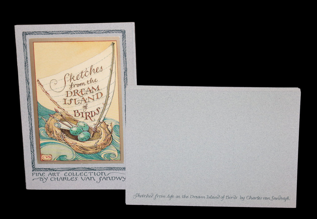 1995 Scarce First Edition - Sketches from the Dream Island of Birds, postcard set by Charles van Sandwyk.